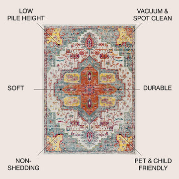 Zafra Vintage Medallion Area Rug